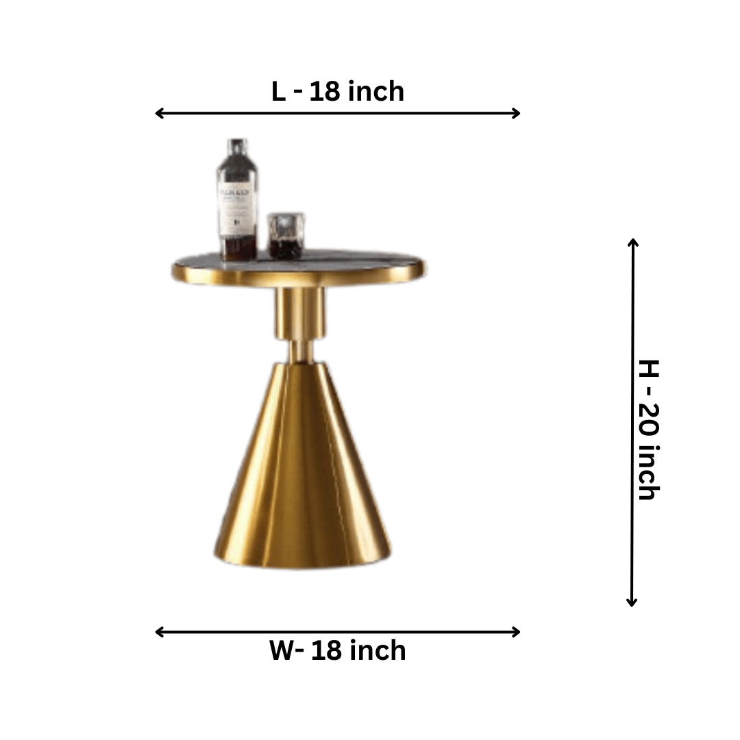 Brushed Stainless Steel Gold Side Table - Allure Box