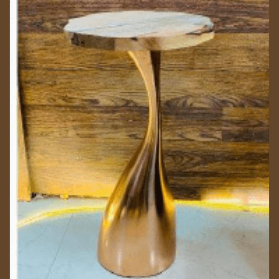 Classic Ernest Side Table In Gold Finish - Allure Box