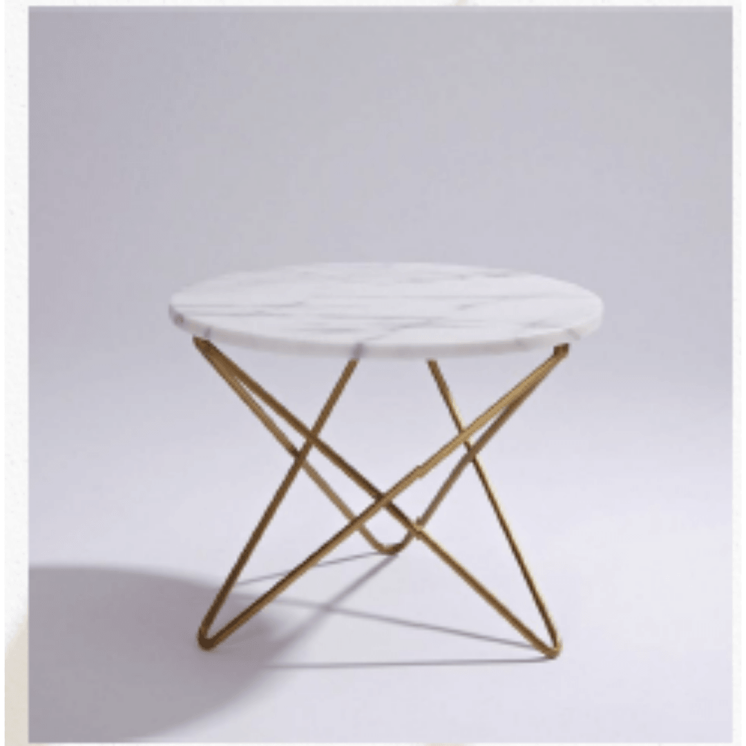 RounDecoffee Table With White Marble Top - Allure Box