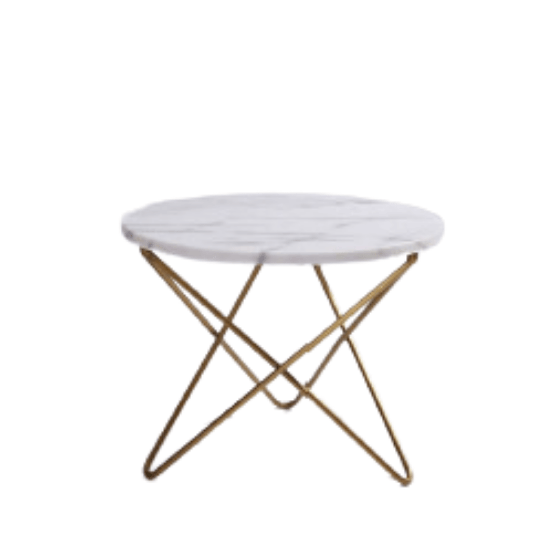 RounDecoffee Table With White Marble Top - Allure Box