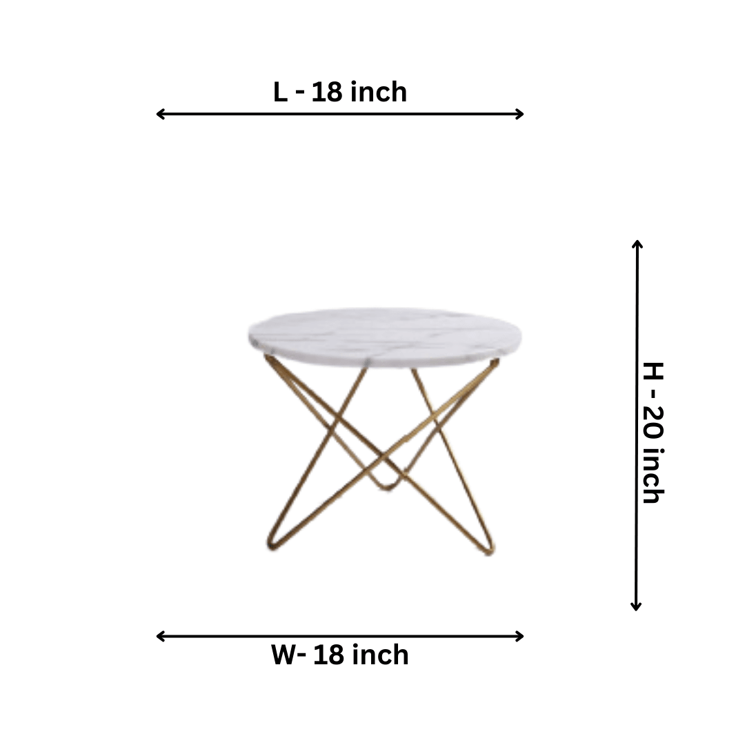 RounDecoffee Table With White Marble Top - Allure Box