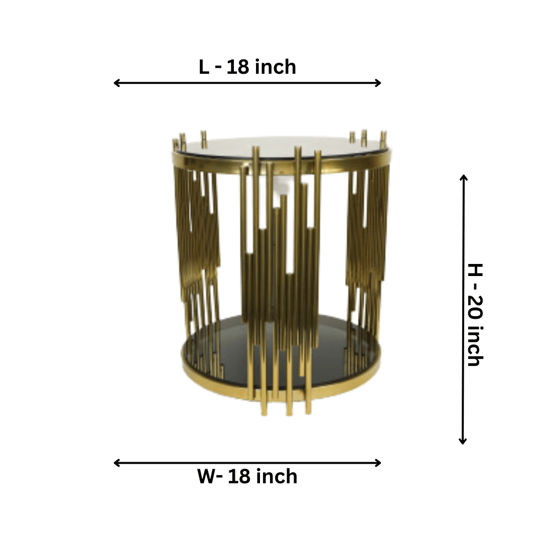 Side Table With Glass Top - Allure Box