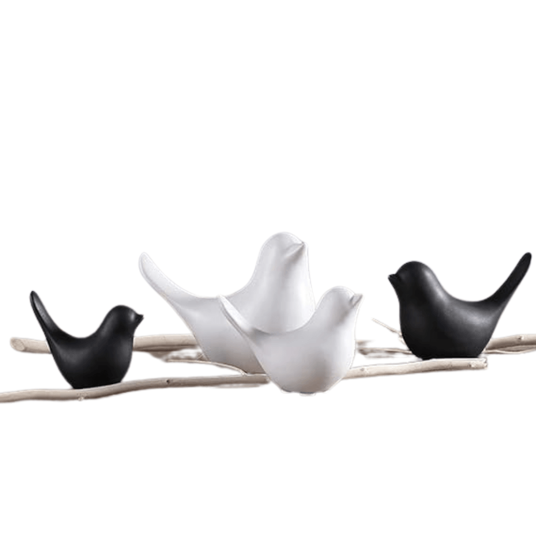 Black & White Birds Pair (Set Of 4) - Allure Box