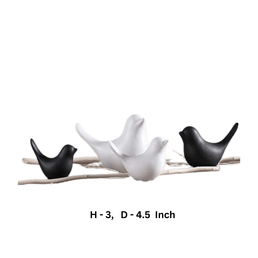Black & White Birds Pair (Set Of 4) - Allure Box
