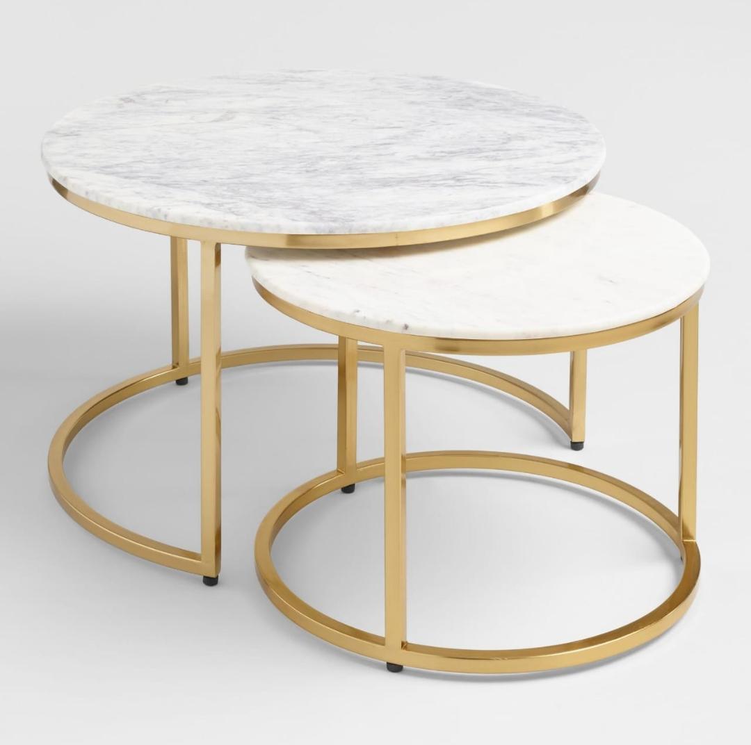 Paired Marble Top Coffee Table - Allure Box