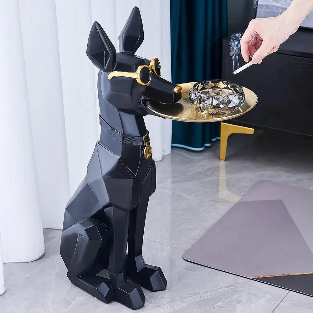 Smart Dog Butler XL (Black) – Stylish & Functional Butler Statue - Allure Box