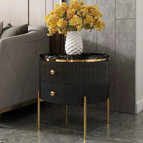 Stainless Steel Ss Corner Table Black - Allure Box
