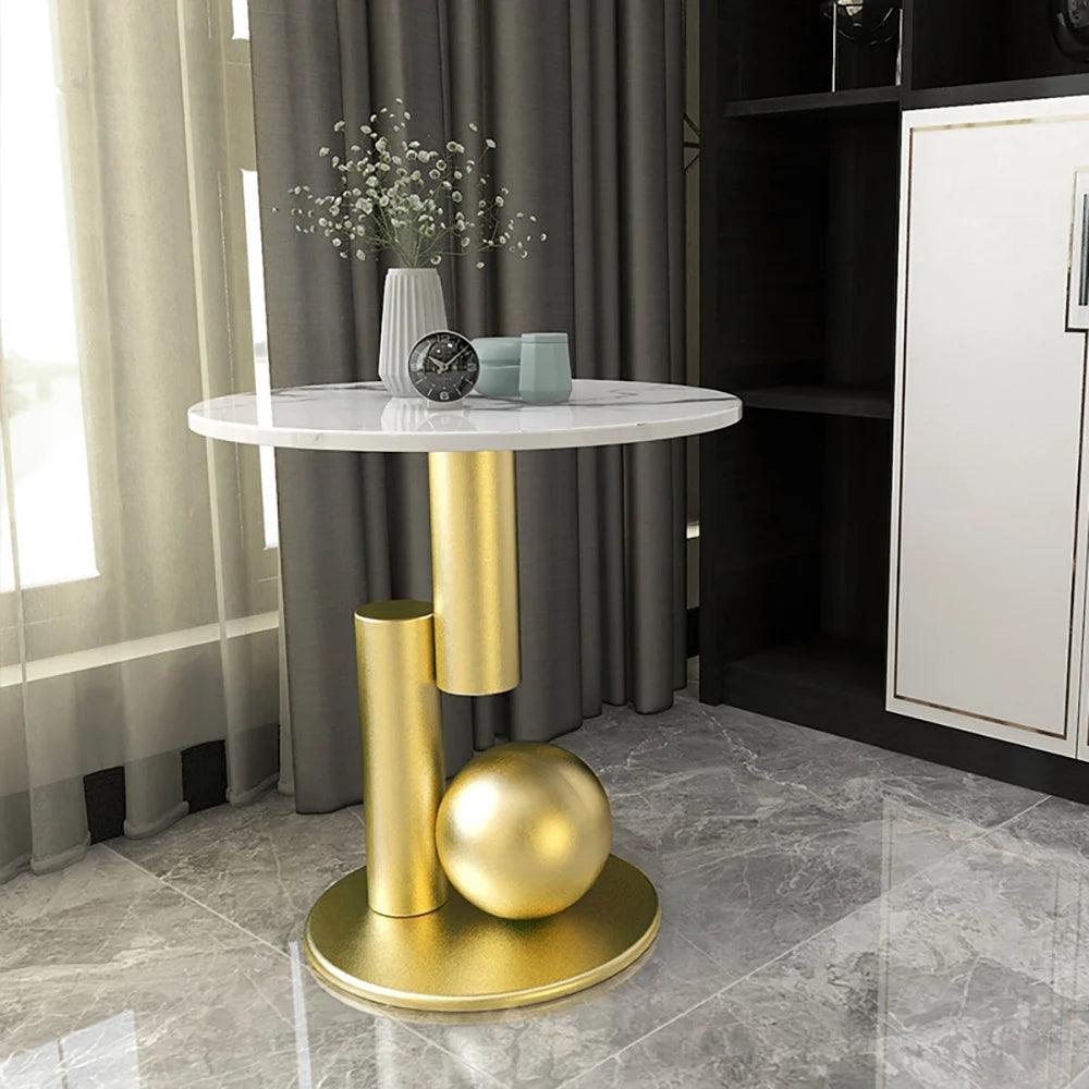 Abstract Metal Base Side Table - Allure Box