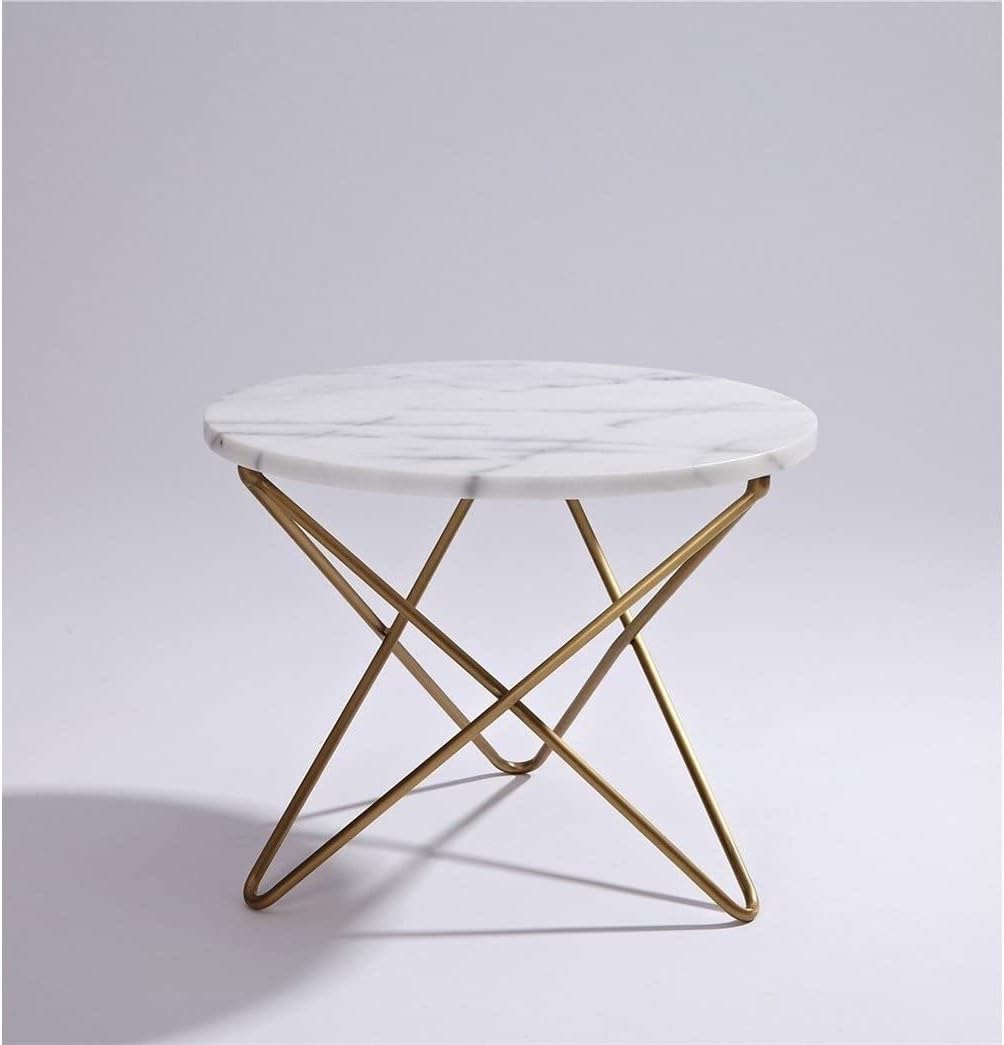 RounDecoffee Table With White Marble Top