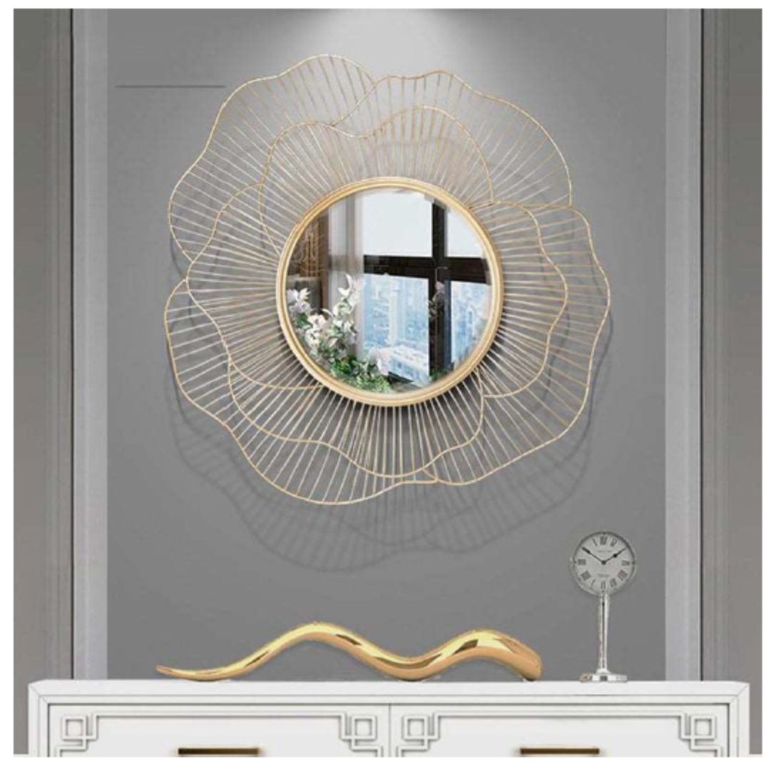 Newfangled Gold Wrought Iron Wall Mirror