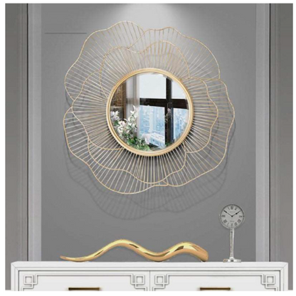 Newfangled Gold Wrought Iron Wall Mirror