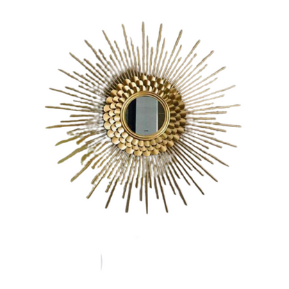 Ethereal Sunflower Designer Metal Wall Mirror