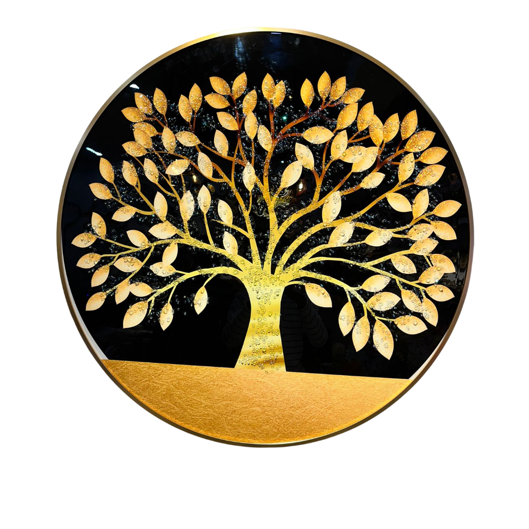 RounDecrystal Painting Golden Tree