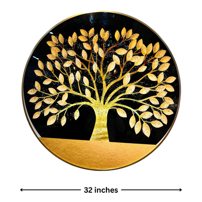 RounDecrystal Painting Golden Tree