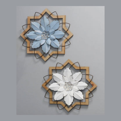 Blue Rustic Petal Wall Art