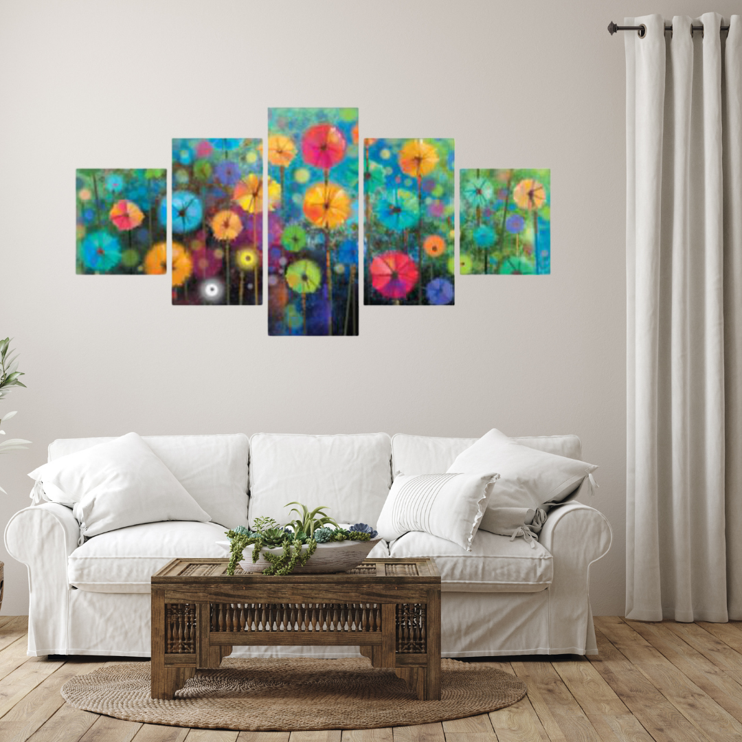 Rainbow Flowers Wall Art