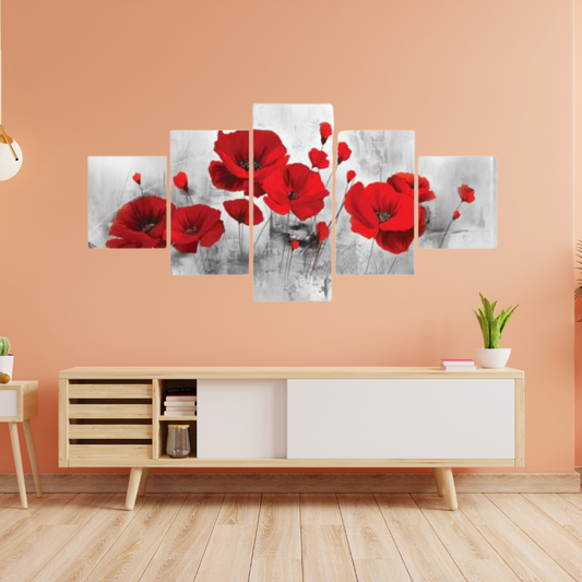 Red Poppy Flowers Wall Art