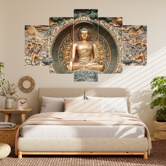 Lotus Buddha In Golden Color