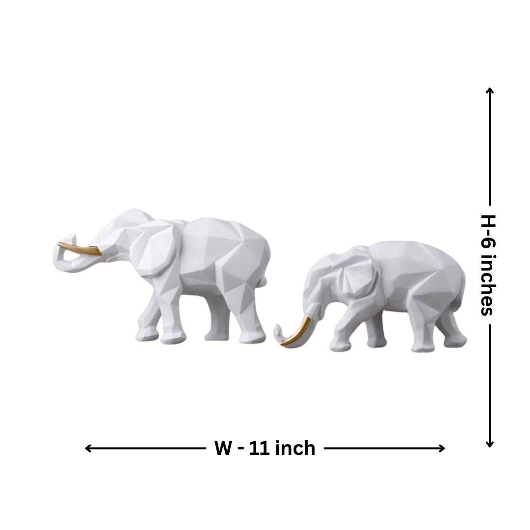 Elephant Figuring Set Of 2 Blue Sculpture