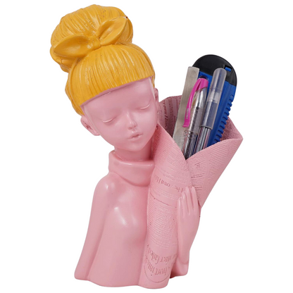 Girl Showpiece Pen Holder