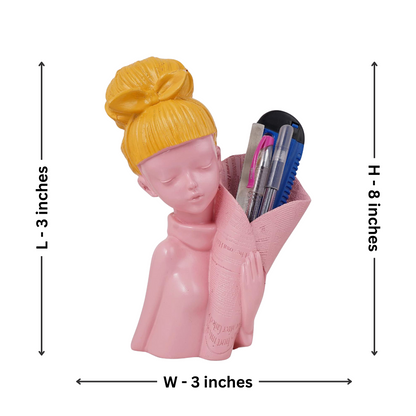 Girl Showpiece Pen Holder