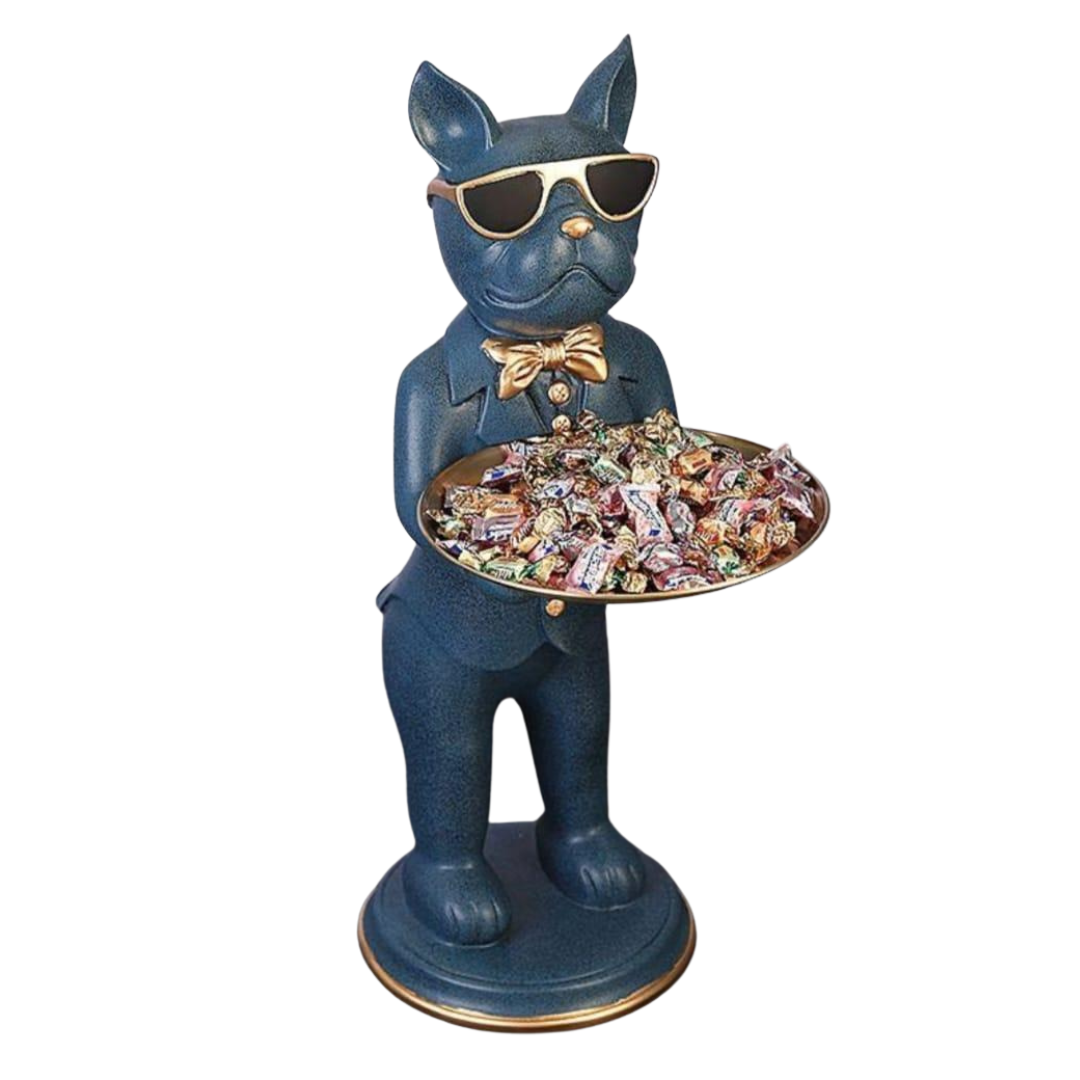 Charlie Dog Statue With Tray