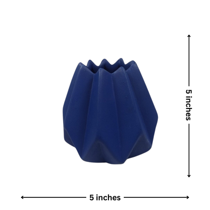 Geometric Design Blue Pot