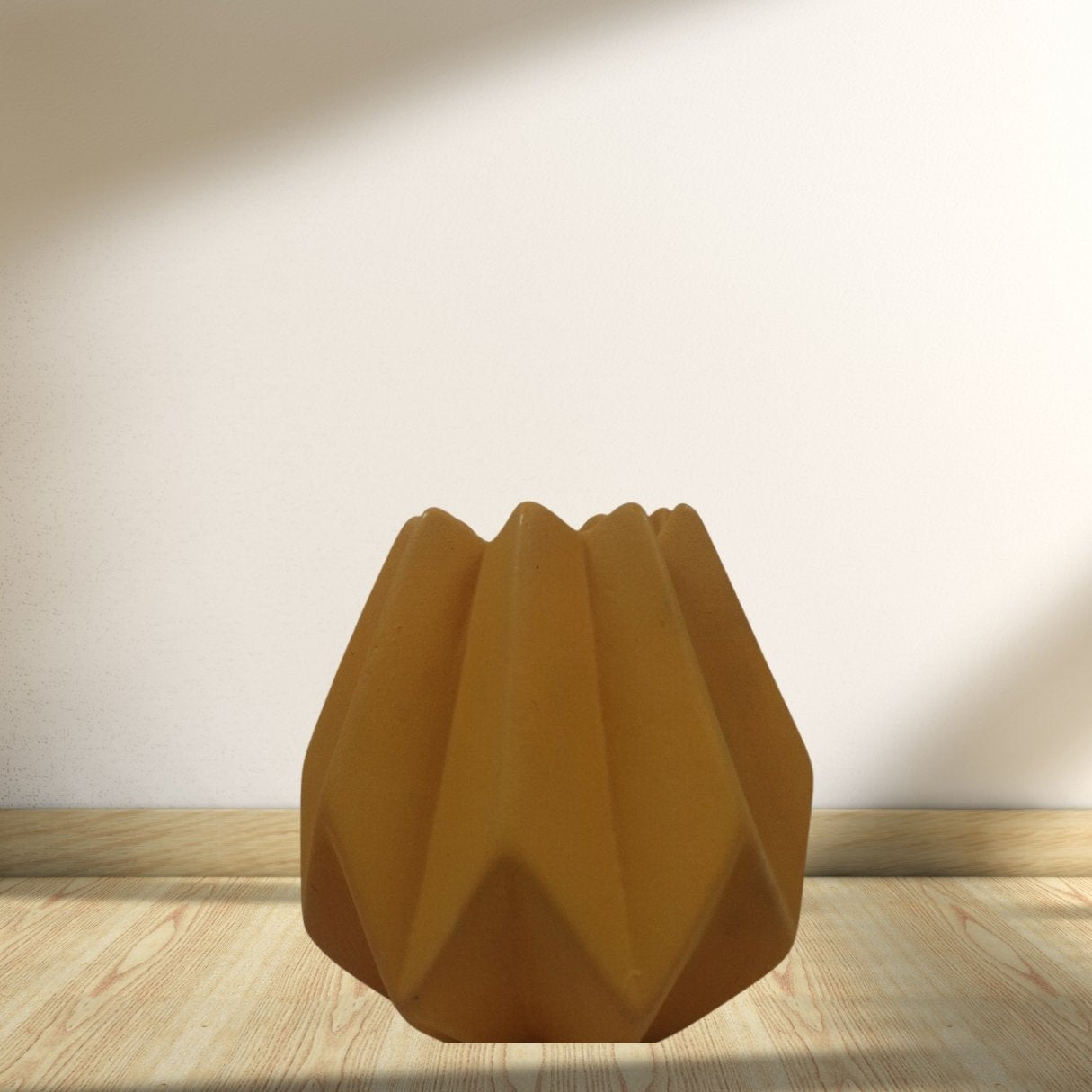 Geometric Design Yellow Pot