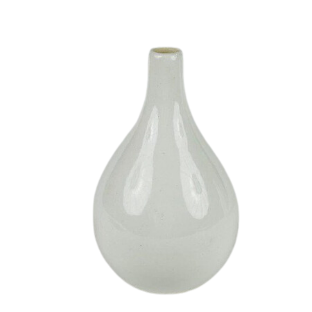 White Tear drop Ceramic Flower Vase