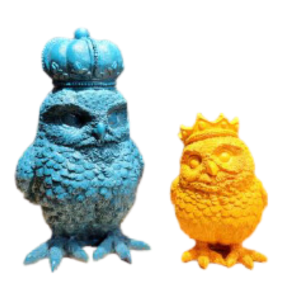 Owl King & Queen (Blue Yellow)