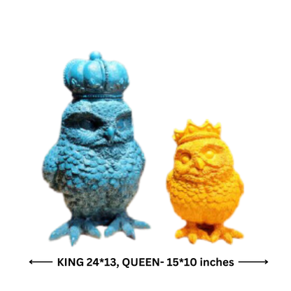 Owl King & Queen (Blue Yellow)