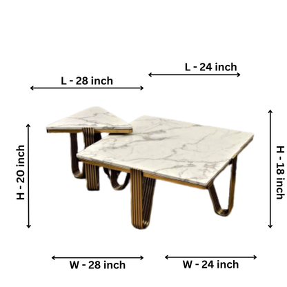 Stainless Steel Polished Golden Frame Center Table