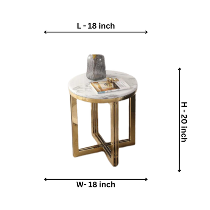 Modern Ss Gold Glossy Finish Side Table