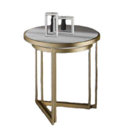 Duo Golden Metal Nesting Side Tables