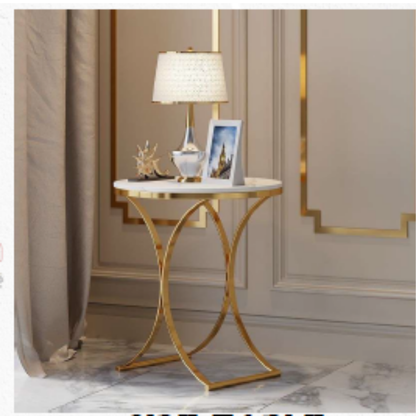 Unique Golden Metal Frame Side Table