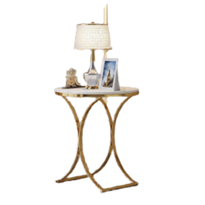 Unique Golden Metal Frame Side Table