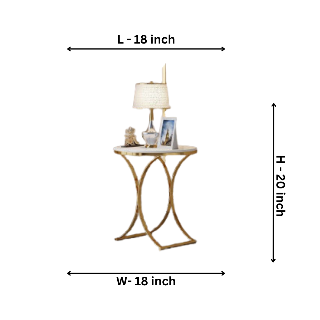 Unique Golden Metal Frame Side Table