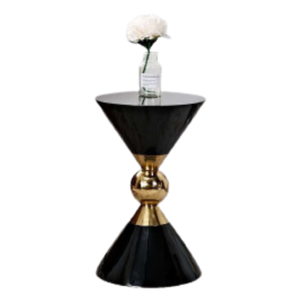 Golden Funnel Black Side Table