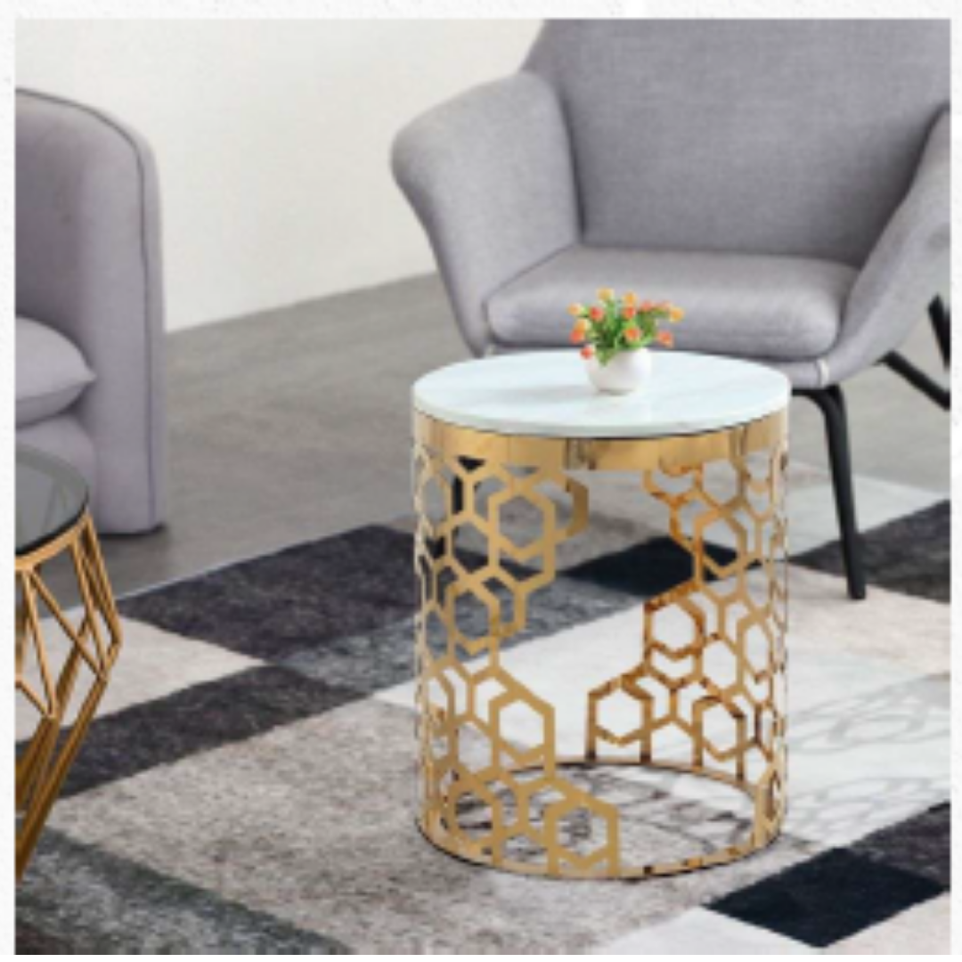 Ss Round Table Marble Top