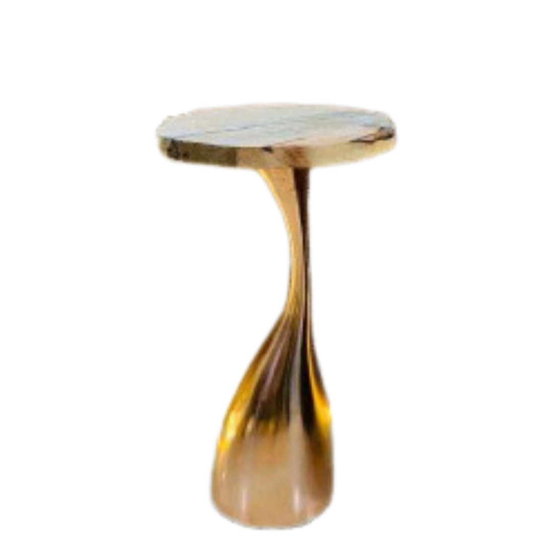 Classic Ernest Side Table In Gold Finish