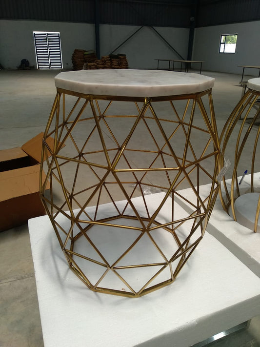 Hexagonal Top Wired Side Table