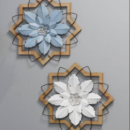 Blue Rustic Petal Wall Art