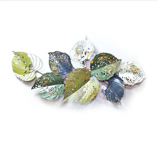 Colorful Metallic Leaf Wall Art