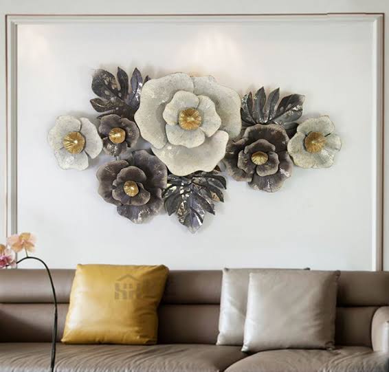 Metalic Flowers Wall Art