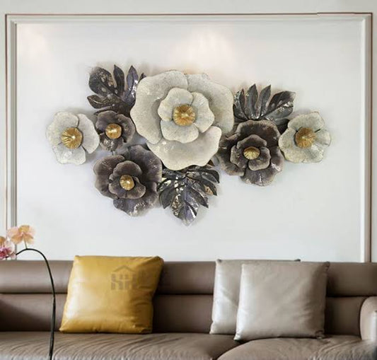 Metalic Flowers Wall Art