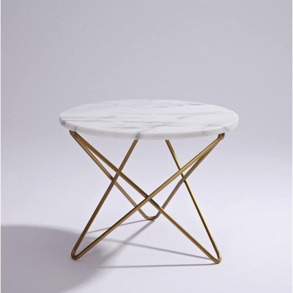 Round Coffee Table With White Marble Top